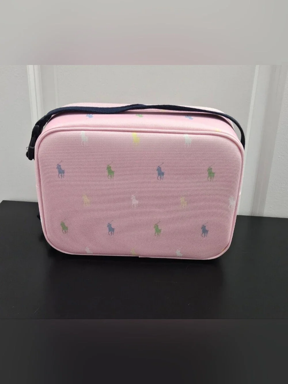 NWT Polo Ralph Lauren Pink Multi Pony Insulated Lunch Tote Bag